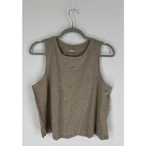 Girlfriend Collective Recycled Cotton Muscle Tee Tank Womens Size XL Heather Tan